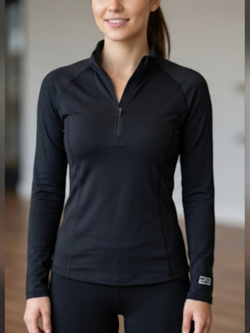 Vintage Hot Chilly's Powerskins Long-Sleeve Quarter-Zip Performance Top